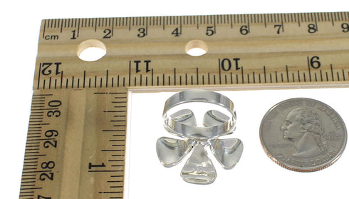 Southwest Genuine Sterling Silver Magenta Turquoise Flower Ring Size 7-3/4 QX74420